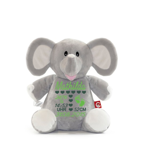 Stofftier Elefant besticken lassen